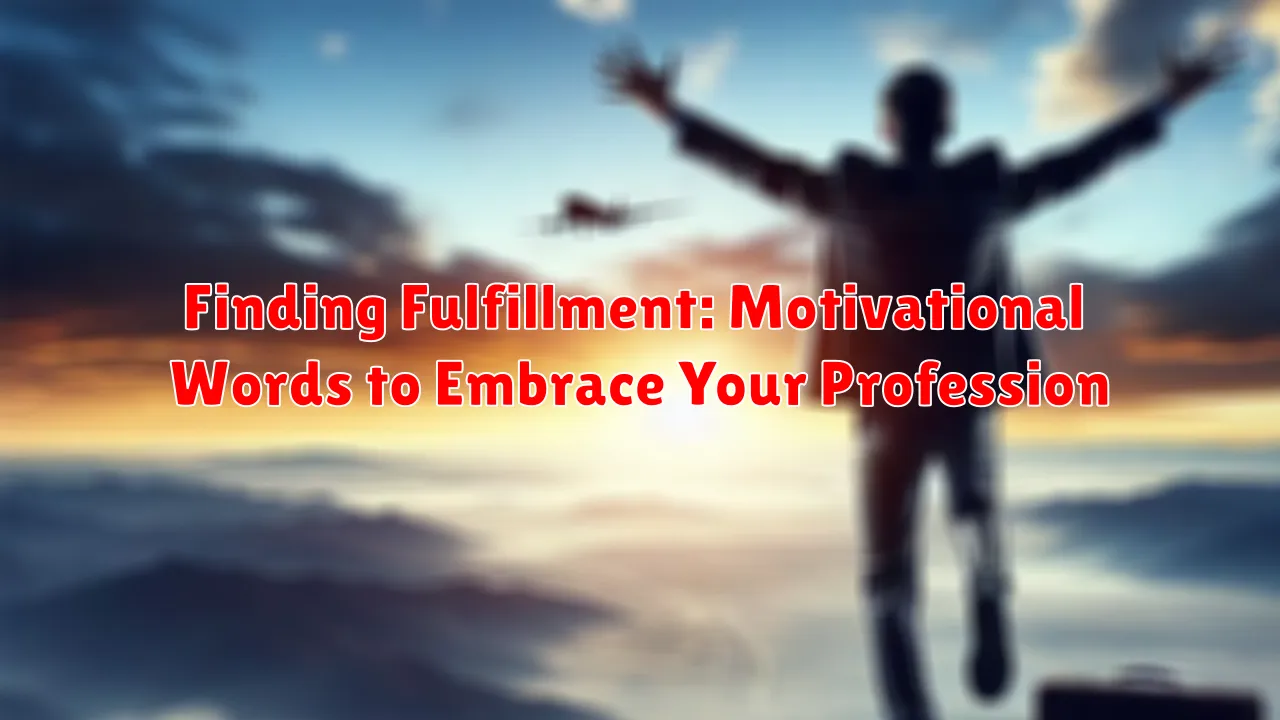 Finding Fulfillment: Motivational Words to Embrace Your Profession